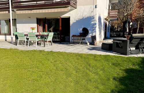 Lenggries Condo | Large vacation apartment with sauna, terrace, garden and open fireplace