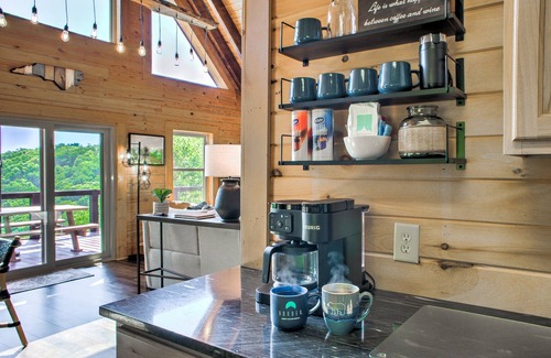 Marion House | Laughing Logs: Mountain Cabin with Hot Tub, Games, & Stunning Views