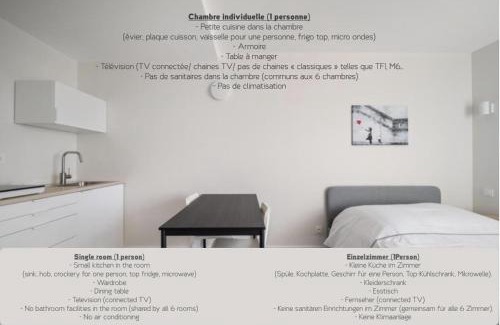 Perrigny Apartment | Le Mont neuf - Chambres avec cuisine au coeur de la nature type Appart'Hotel - sanitaires communs