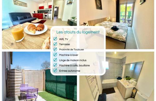 Lacroix-Falgarde Apartment | " Le Rubis " Terrasse - Wifi - Entrée Autonome