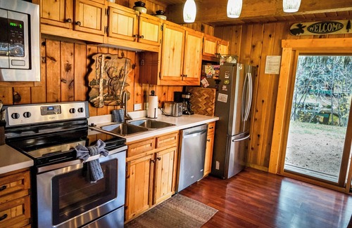 Grand Lake Cabin | Lemmon Lodge Riverfront Cabin #12 with Private Beach on Grand Lake!