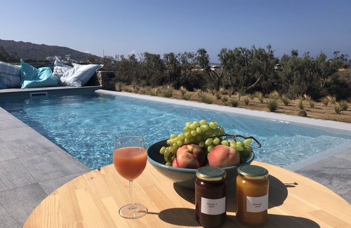 Plaka Villa | Les Thébaïdes , directly on Plaka beach with private pool