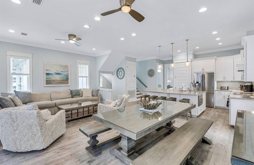 Miramar Beach House | Liahona: Private beach steps away, FREE golf cart, Heated pool, Gulf views