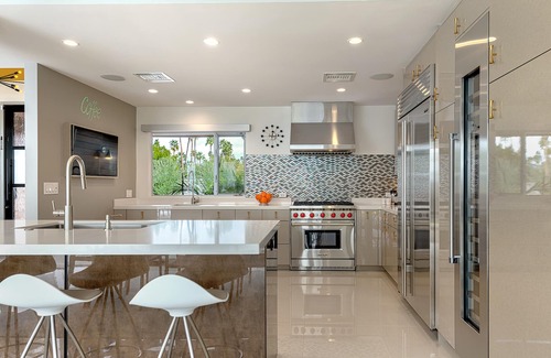 Vista Las Palmas House | Life of Leisure! Midcentury Alexander! 4 Bed! Pool! Spa! Fire pits! Mntn Views!