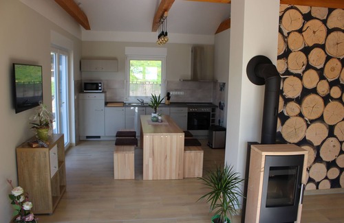 Muldestausee Apartment | Lifestyle Ferienhaus, 80qm, 2 Schlafzimmer, 1 Wohnküche, Terrasse, max. 4 Personen