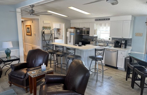 Garden City House | Like 2 Homes for 1! Steps from Beach! Dog OK! Golf Cart, Linens, & Much More!