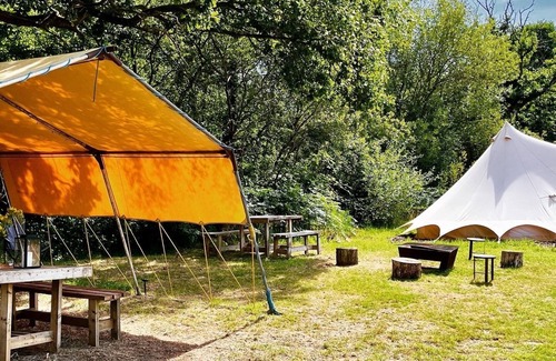 Cullompton RV Rental | Little bridge Camp.nSecluded camping in 13 acres of magical meadow and woodland.