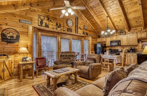 Pigeon Forge Cabin | Little Pigeon River Front Cabin-1 Mile of Main Parkway in Pigeon Forge Great Fishing