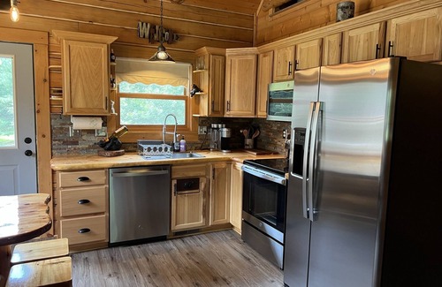 Nekoosa Cabin | Little Valley private log cabin in the woods by Lake Petenwell