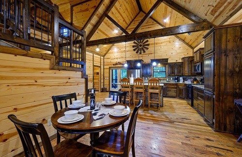 Broken Bow Cabin | Livin Large, Pool Table, Shuffleboard, Hot tub, Playset, Pets