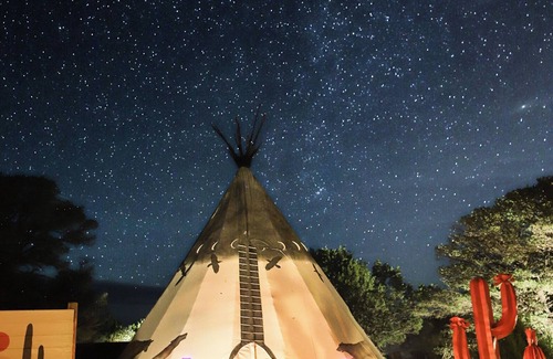Nogal RV Rental | Lobo Tipi unique stay at El Mistico Ranch