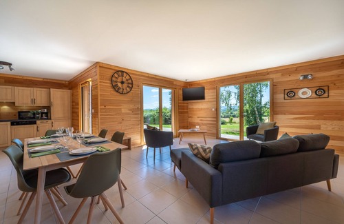 Brazey-en-Morvan Ski Chalet | Lodge Erable SPA Panoramic sauna view of the Morvan mountains peaceful setting