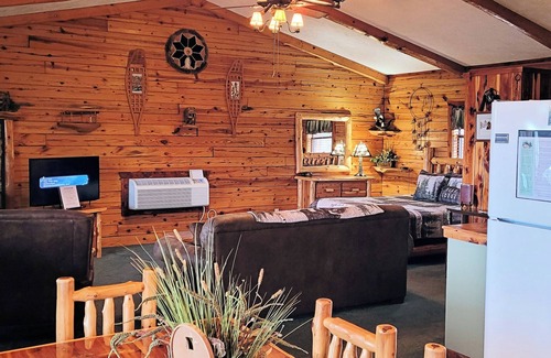 Sylvan Shores Cabin | Log Cabin on Beaver Lake with Boat Dock/Swim Deck/slips