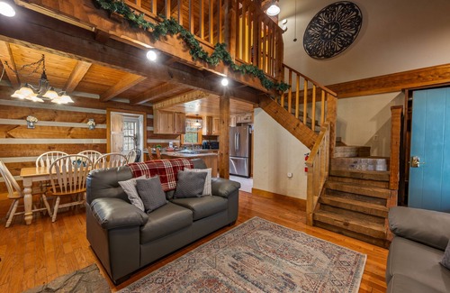Gatlinburg - Pigeon Forge Cabin | Log Cabins & Barn on 3 Acre Property - Hot Tub, Gameroom, Sauna, & 2 Fire Pits