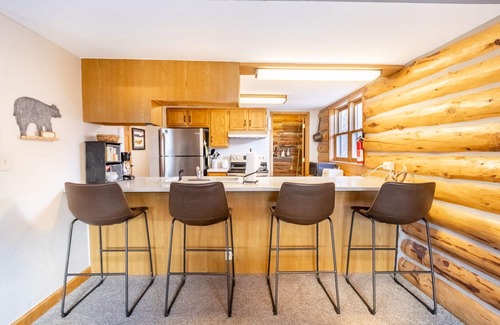 Keystone House | Log Home with Second Story Deck and Mountain Views; Patio w/Private Hot Tub