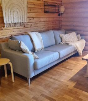 Yllasjarvi House | Logcabin, sauna, fireplace, view, kitchen