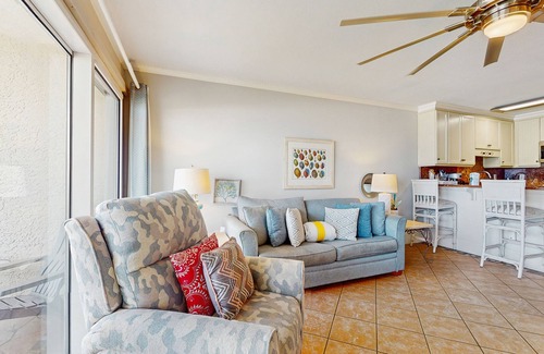 Miramar Beach Condo | Lovely beachfront condo with water views from private balcony + shared pool