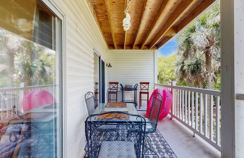 Folly Beach Condo | Lovely condo with marsh view, shaded balcony, central AC - 1 mile to Folly Beach