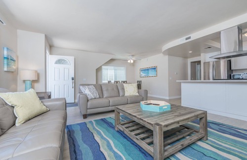 West Newport Condo | Lovely Lower Unit Beach Retreat - Great Outdoor Patio! Just Steps from the Beach!