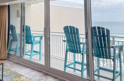 New Smyrna Beach Condo | Lovely oceanfront condo with pool, balcony, central AC, & washer/dryer