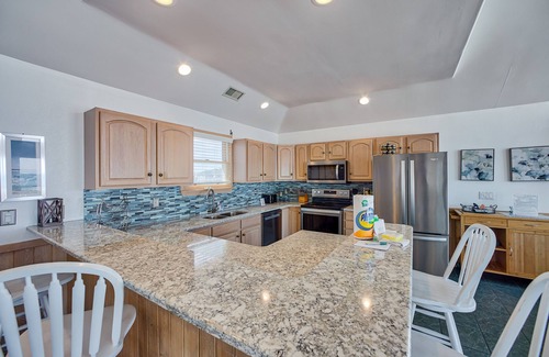 Avon House | Lovely, oceanfront house with private hot tub, pool access, enclosed yard & AC