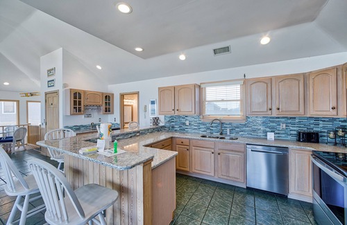 Avon House | Lovely, oceanfront house with private hot tub, pool access, enclosed yard & AC