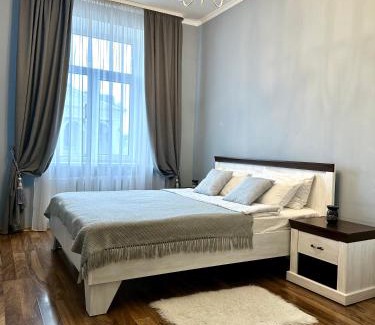 Rivne Apartment | Lux apartments in the city center with a coffee machine, view of a theater, near Zlata Plaza