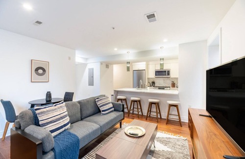 Logan Circle House | Luxe Logan Circle 1BR w/W/D, nr Park, Bus Stops & Dining, by Blueground