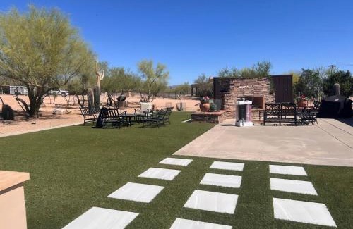 Rio Verde Foothills House | Luxe Ranch w Four Peaks Views Outdoor Fireplace