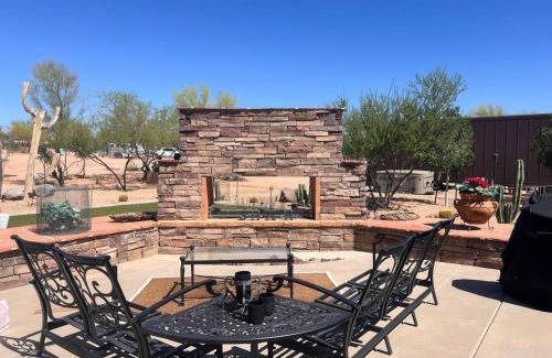 Rio Verde Foothills House | Luxe Ranch w Four Peaks Views Outdoor Fireplace