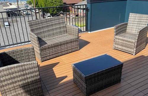 Alki House | Luxurious Alki Beach Townhome: Steps to the Shore. Pet-Friendly!