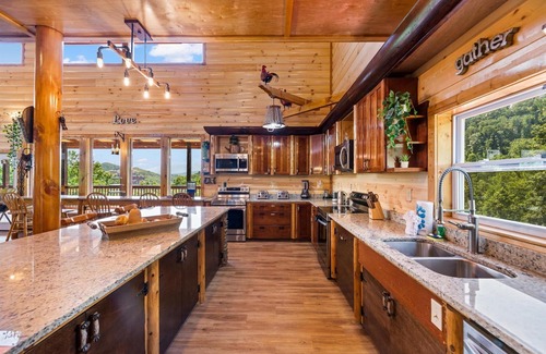 Chalet Village North Cabin | LUXURIOUS NEW CABIN- Heated Pool-Mini Golf-Sauna-View-Theater-BBQ-Great Reviews