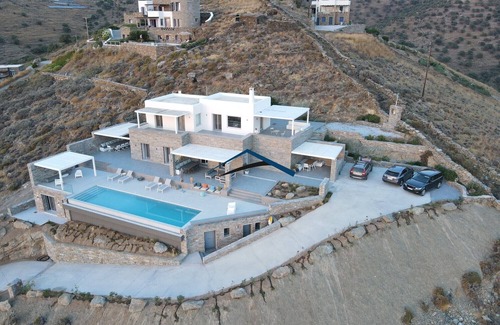 Kea Villa | Luxurious villa with a large pool and fantastic sea and sunset view. Sleeps 14.