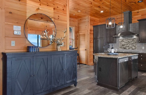 Bluff Mountain Cabin | Luxury 10BR/12BA Cabin w/Indoor Pool, 2 Hot Tubs, Arcade, & Theater! Mountain Views!