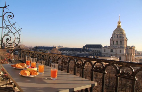 Faubourg Saint-Germain Apartment | Luxury 2 BD 2 BTH, balcony, great views of Invalides and Paris, insurance incl.