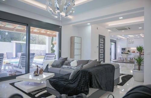Messonghi Villa | Luxury 5-Bedroom Corfu Villa, Near Messonghi Beach with Pool, Hot Tub & BBQ Area