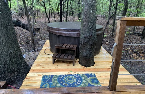 Dennis Cabin | Luxury African Tent W/A/C, Waterfall, 300 acre ranch on the Brazos River! "Amazing"- FW Mag Tubing!