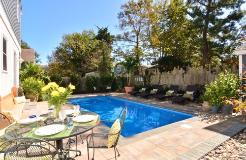 Rehoboth by the Sea House | Luxury cottage, beach blk, 7BR, heated in-ground pool, firepit, linens included!