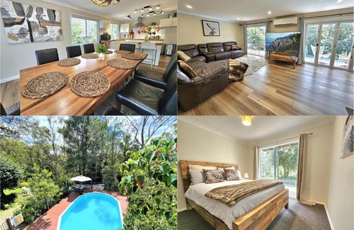Sydney House | Luxury Mountain Retreat with Gym, Heated Private Pool & Bush Views