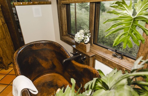 Creede Cabin | Luxury ranch cabin for 12, dog friendly with hot tub, private valley with creek!