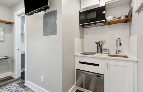 Ocean Cay Apartment | Luxury Studio Steps to Beach Kitchenette Outdoor Seating