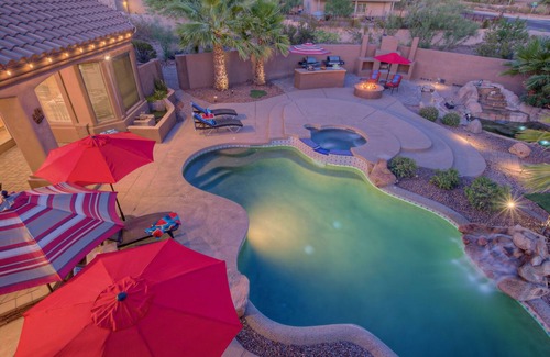 County Island House | LUXURY w/City Views: Casita, Htd Pool, Spa, Putt Green, Bikes, Pool Table, Games