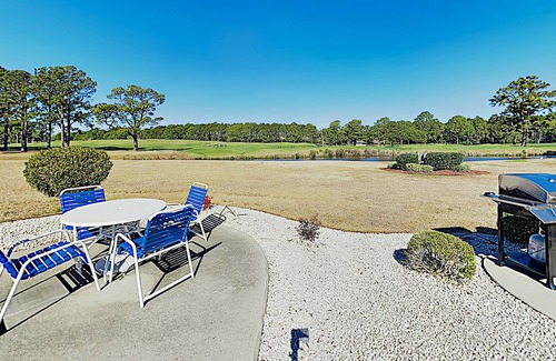 Central Myrtle Beach Condo | Magnolia Pointe Villa with Screened Porch | Pools, Hot Tub & Golf