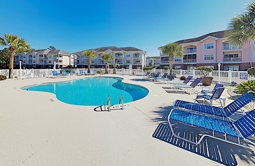 Central Myrtle Beach Condo | Magnolia Pointe Villa with Screened Porch | Pools, Hot Tub & Golf