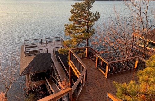Morristown House | Main Lake House on a Cliff with Stunning Sunsets and Multi-Story Boat House