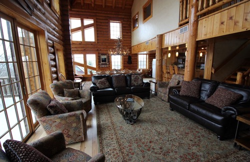 McHenry House | Majestic 8 BR Log Chateau-Ski Access-Indoor Pool/Sauna/Hot Tub-Theater-Boat Slip