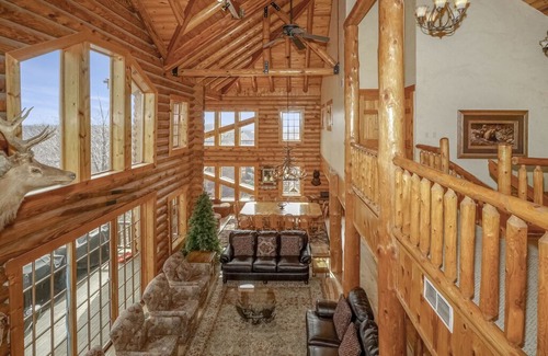 McHenry House | Majestic 8 BR Log Chateau-Ski Access-Indoor Pool/Sauna/Hot Tub-Theater-Boat Slip