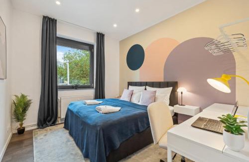Braunschweig City Center Apartment | maremar - Design im Zentrum - 2 Schlafzimmer - Luxus Boxspringbetten - Küche - Arbeitsplätze & Highspeed WLAN - Balkon