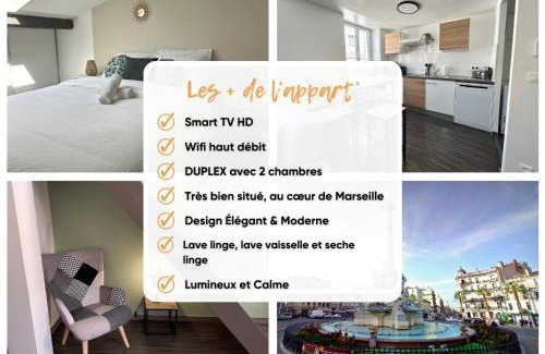 Baille Apartment | Marseille Mood II - Centre ville - calme - Duplex - 5 couchages - cuisine complète