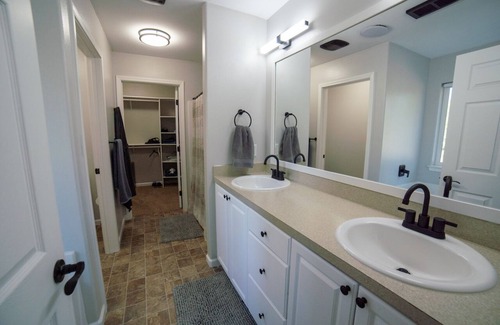 Bend House | Master Bedroom and bath, Between Bend and Redmond